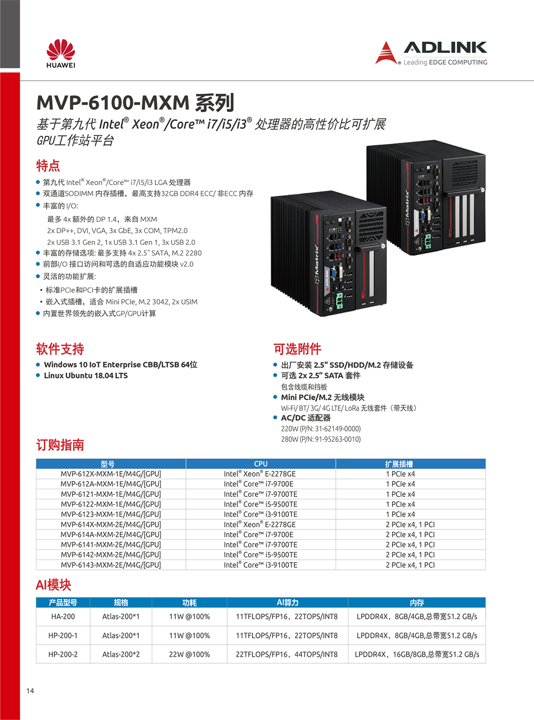 凌華工控機/華為ATLAS200 AI加速模塊